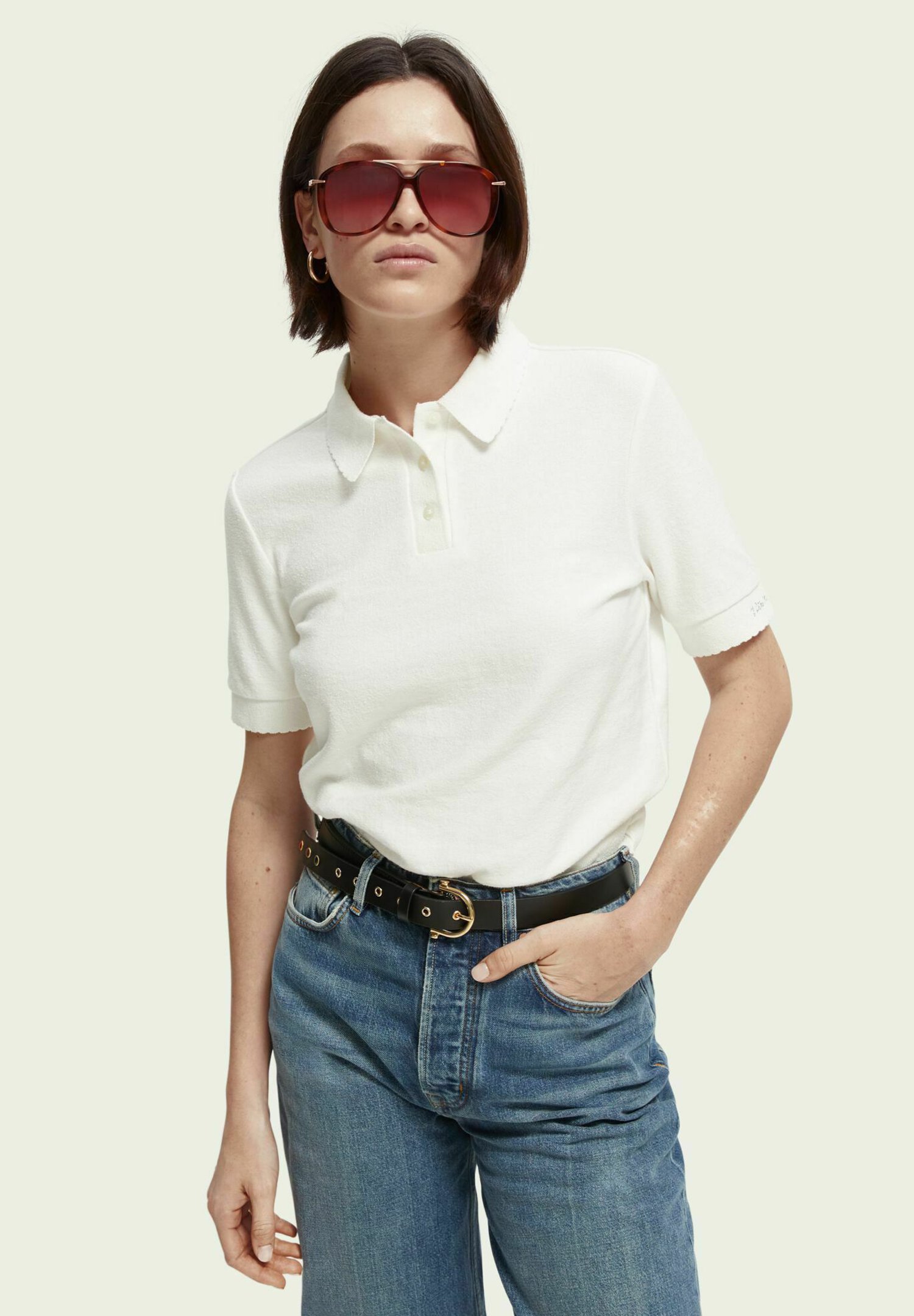 Scotch \u0026 Soda Polo shirt - off white/off-white - Zalando.de