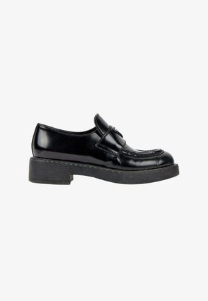Prada, CHOCOLATE LEATHER FLATS BLACK - Chaussons - black