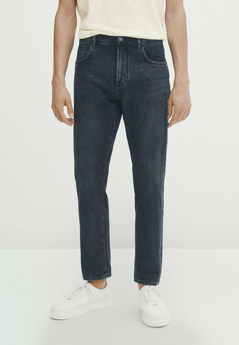 Massimo Dutti TAPERED FIT SELVEDGE Jean droit dark blue/bleu marine