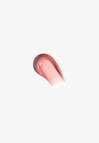 Romige roze lipkleur met een glanzende afwerking, een zachte textuur en subtiele glans, gepresenteerd als een swatch op een witte achtergrond.