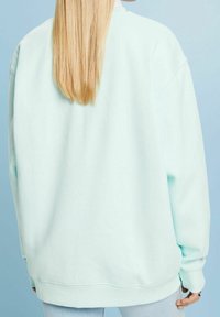 Sudadera de un suave verde menta con un corte relajado, escote redondo y mangas largas. Tejido suave con puños y dobladillo acanalados.
