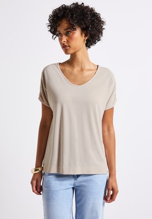 Street One LOOK MIT RAFFUNG - T-shirts basic - beige