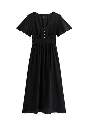 New Look, CRINKLE TEXTURE FRILL SLEEVE V NECK MIDI DRESS - Blousejurk - black