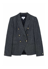 Námořnický dvojitý blazer s houndstooth vzorem a zlatými knoflíky, s klopovým límcem a dvěma předními kapsami. Texturovaná tkanina s hladkou podšívkou.