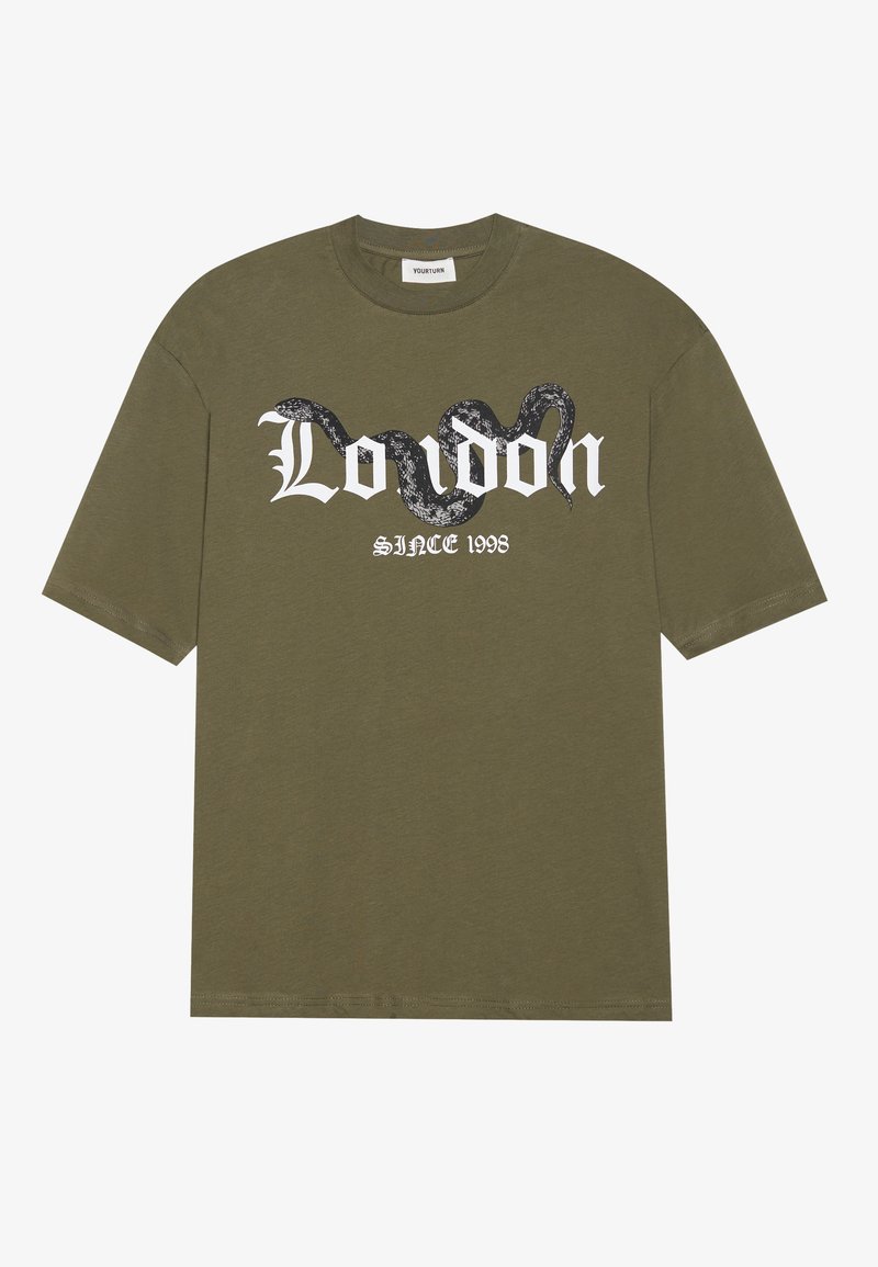 YOURTURN T-shirt print kaki YOURTURN T-shirt print kaki