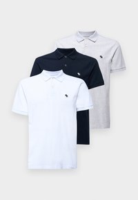 Abercrombie & Fitch 3 PACK - Piké - navy/grey/white