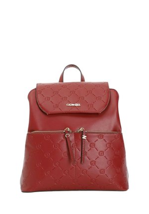 WITH FLAP AND POCKETS WITH EMBOSSED LOGO - Zaino - wine red