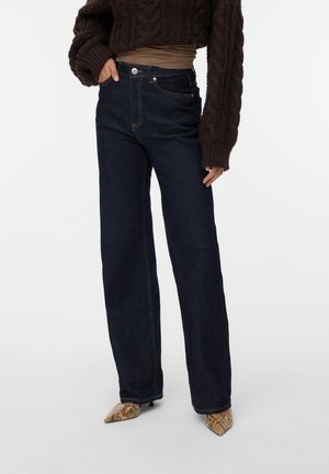 Vero Moda, Wide-fit VMTESSA High rise Wide Leg Fit - Wide leg - dark blue denim detail rinse