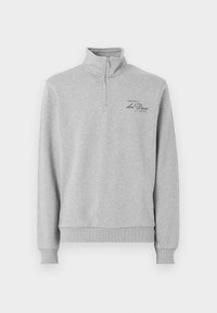 SCANDINAVIAN HALF-ZIP - Sweatshirt - light grey/chive green