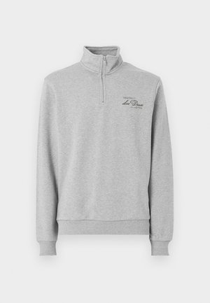 Les Deux SCANDINAVIAN HALF-ZIP - Sweatshirt - light grey/chive green