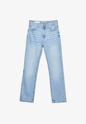 Stradivarius, D98 STRAIGHT-LEG VINTAGE EFFECT JEANS - Jean droit - mottled royal blue