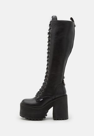 KILLAH LACE UP HI - Bottes à talons hauts - black