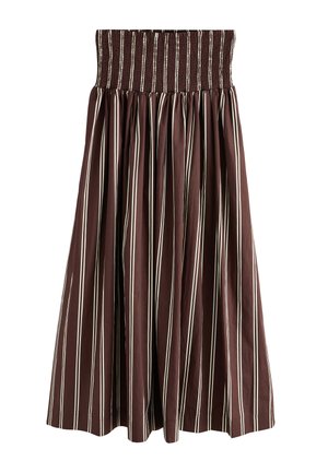 Next, REGULAR FIT - SHIRRED MAXI SKIRT  . - Maxirock - chocolate brown stripe