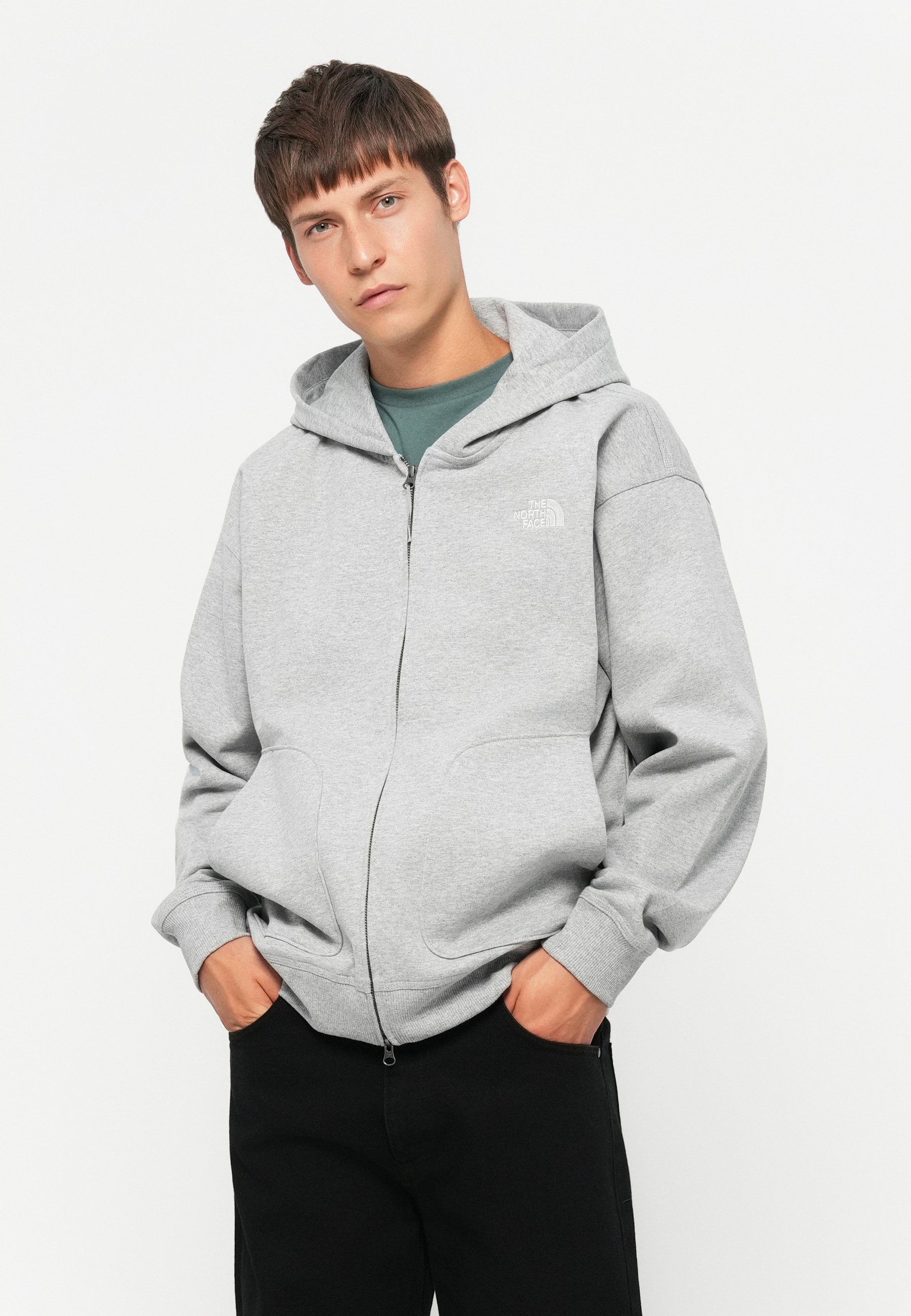 The North Face OVERSIZE HOODIE - Camisola com fecho - light grey