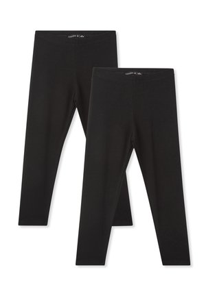 Czarne legginsy wykonane z elastycznego materiału o gładkiej fakturze. Posiadają elastyczny pas i brak widocznych szwów. Idealne do codziennego użytku.