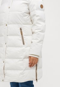 Lauren Ralph Lauren Woman FAUX-FUR-TRIM HOODED DOWN COAT - Páperový kabát - cream