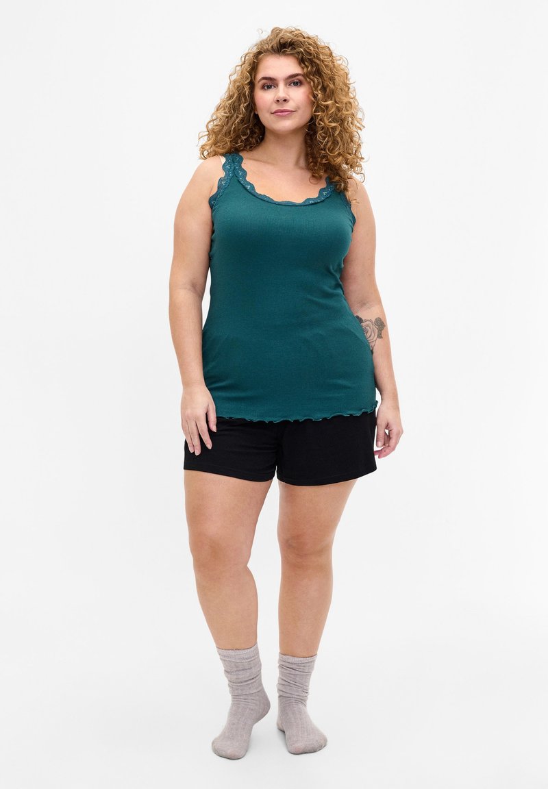Zizzi 2-PACK WITH TRIM - Topp - deep teal black