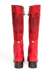 SUÈI WITH RHINESTONE ROOSTER - Stivali alti - red