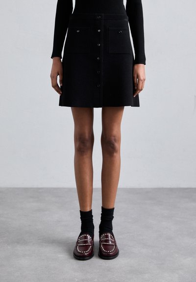 sandro JUPE TRAPEZE POCHES - A-snit nederdel - noir