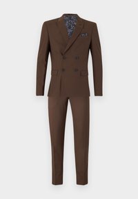 Isaac Dewhirst THE FASHION PEAK SLIM SUIT - Κοστούμι - coffee
