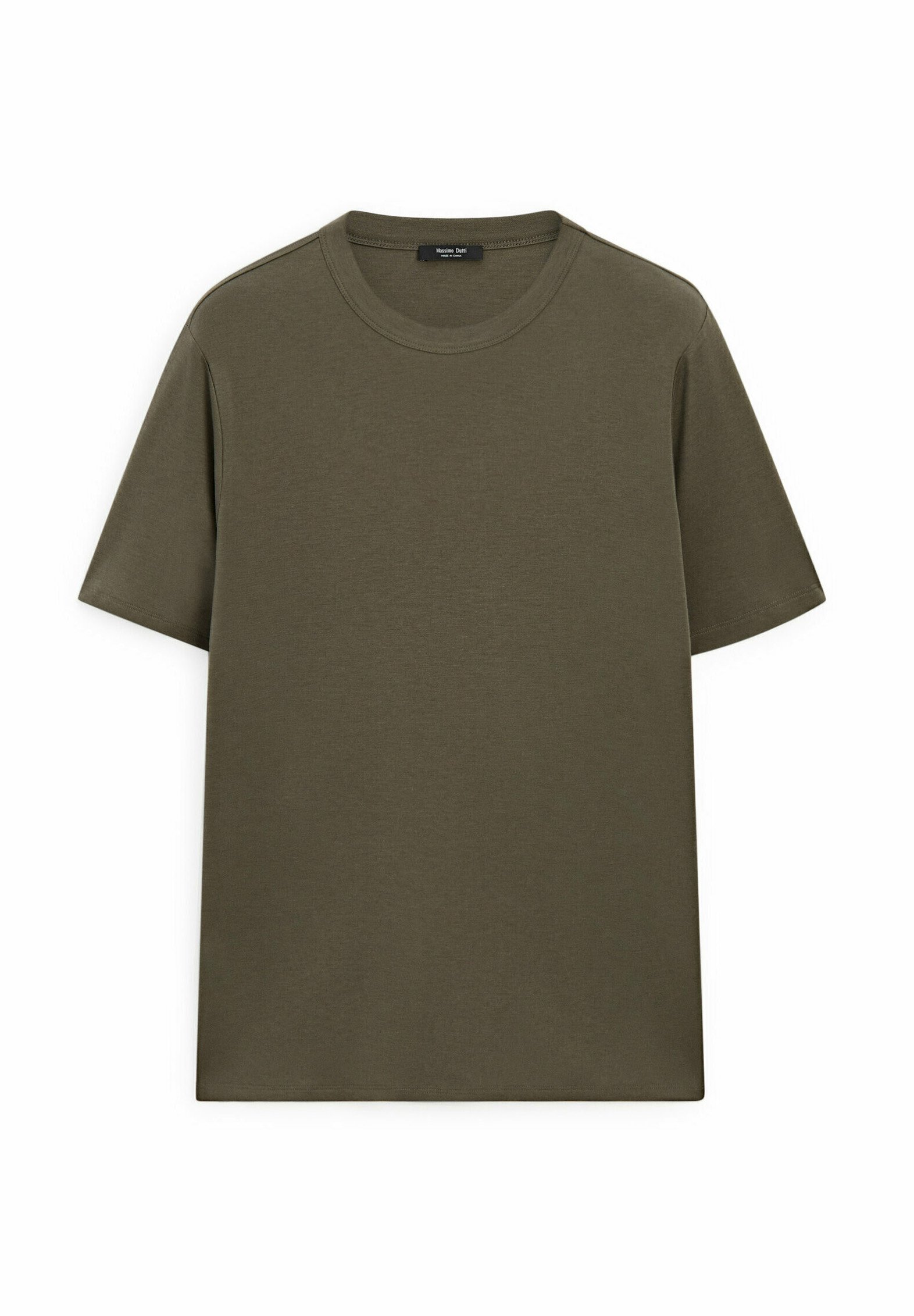 Massimo Dutti SHORT SLEEVE BLEND - Basic T-shirt - khaki