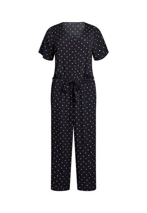 MIT PUNKTEN UND KURZEN ÄRMELN - Haalari - black w doeskin dot