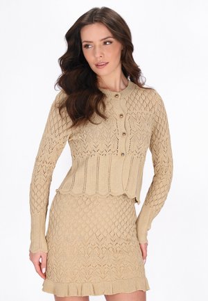 Chaqueta de punto - beige gold