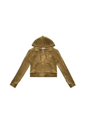 Felpa con zip - dark olive green