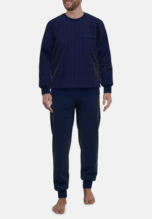 SET - Nachtwäsche Set - blau dunkel uni