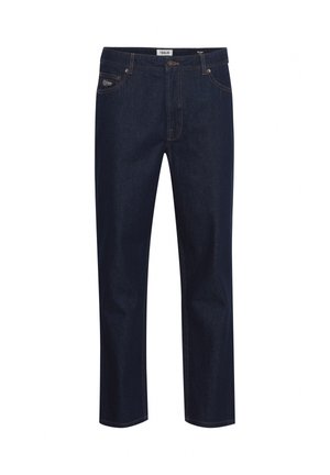 Tumed sinised teksad, valmistatud teksariidest, sirge säärega lõige. Omavad oranži õmblust ja eesmisel taskul peent logo.