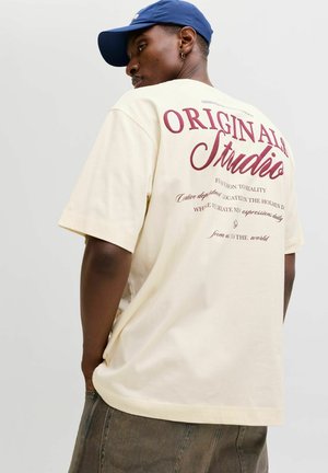 JORNORREBRO TYPO TEE CREW NECK - T-Shirt print - antique white