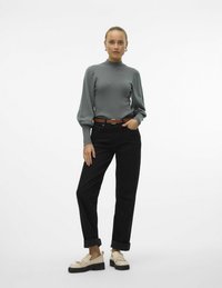 Vero Moda VMHOLLYKARISPUFF HIGHNK GA BOO - Strickpullover - balsam green