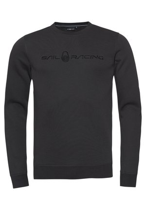 Svart sweatshirt med långa ärmar och rund halsringning. Har en texturerad "SAIL RACING"-logotyp i svart framtill, ribbade mudd och nederkant.