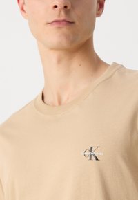 Calvin Klein Jeans MONOLOGO 2 PACK - Pamata T-krekls - travertine/bright white