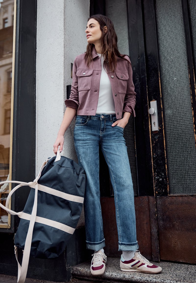 Veste Velours Femme Street One - Col Chemise, Poches Poitrine, Stretch Confort, Look Chic Décontracté