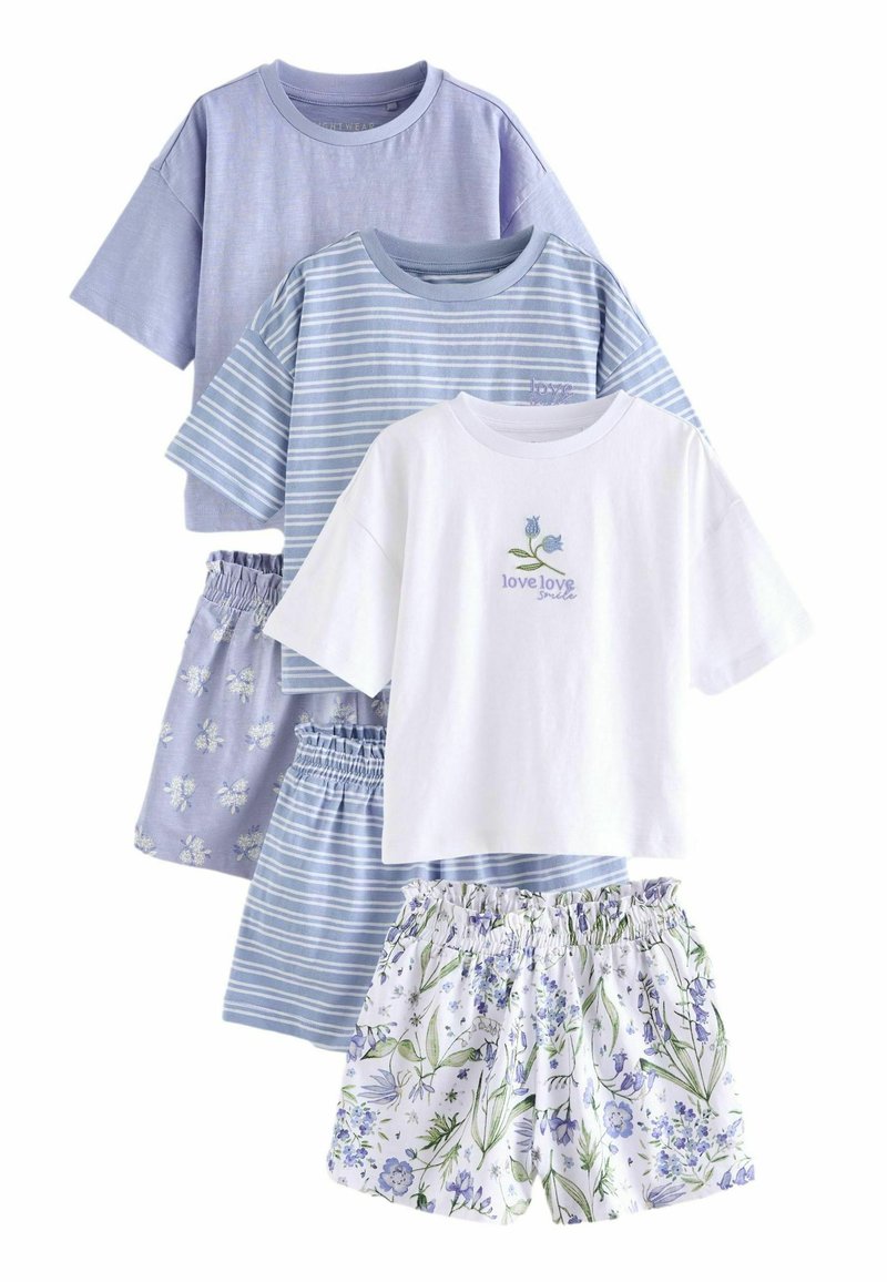 Next 3 PACK REGULAR FIT SET - Nattplagg set - blue white floral