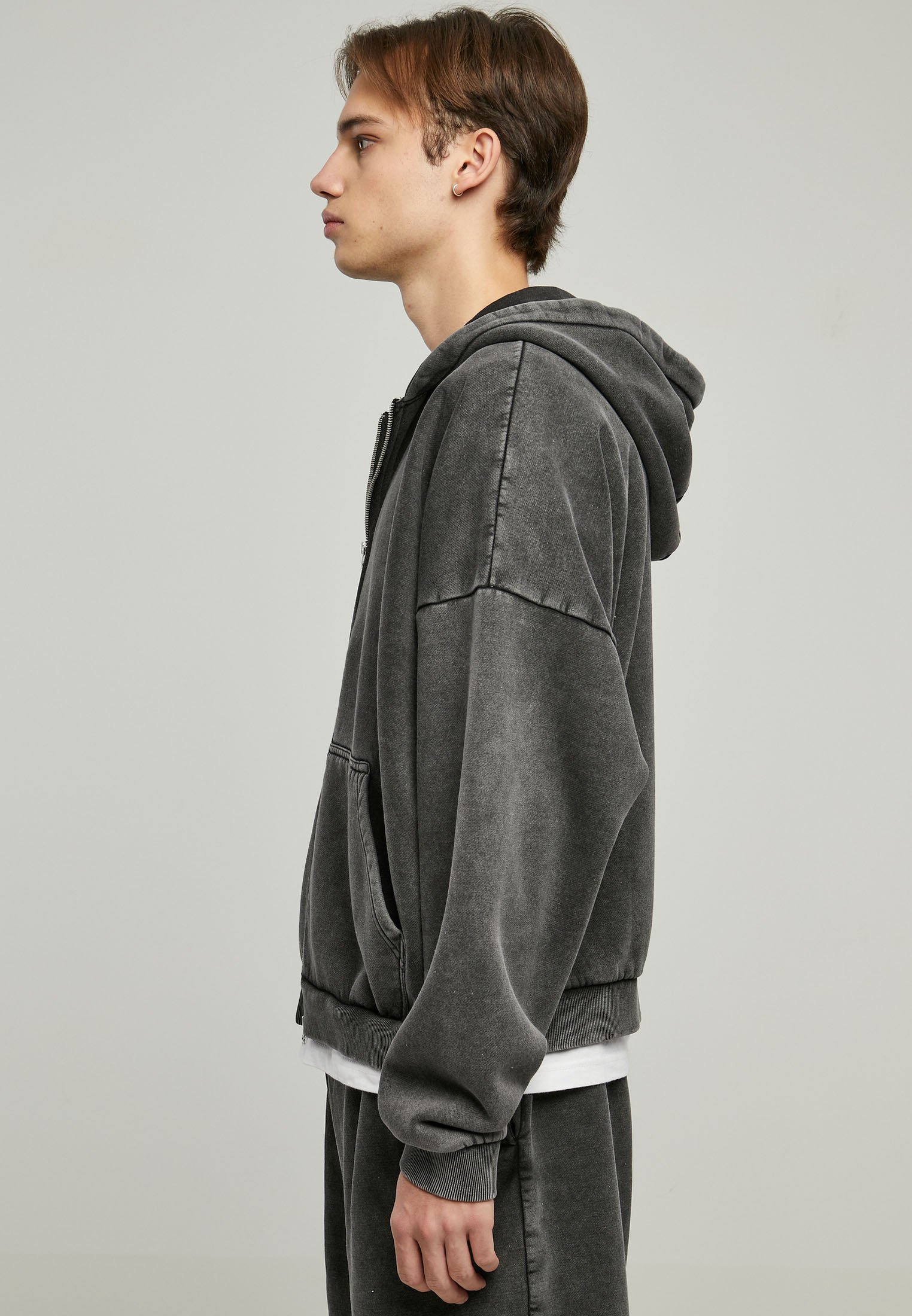 Urban Classics Zip-up sweatshirt - black - Zalando