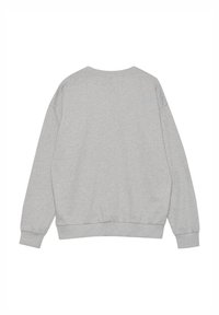 Grå sweatshirt med rund hals, långa ärmar samt ribbade muddar och fåll. Mjuk bomullsblandning med en slät textur.