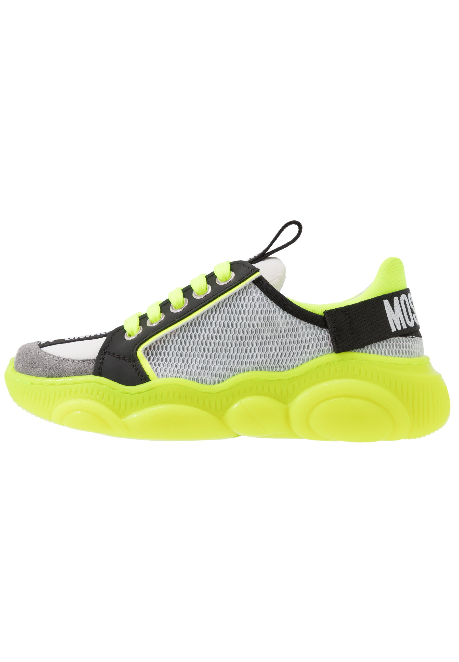 grey and neon yellow nike shoes