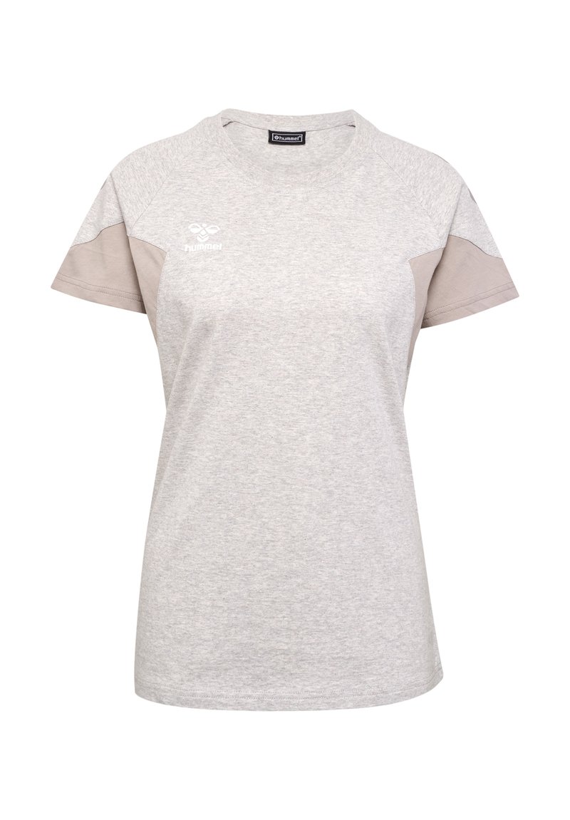 Hummel T-shirt print lichtgrijs