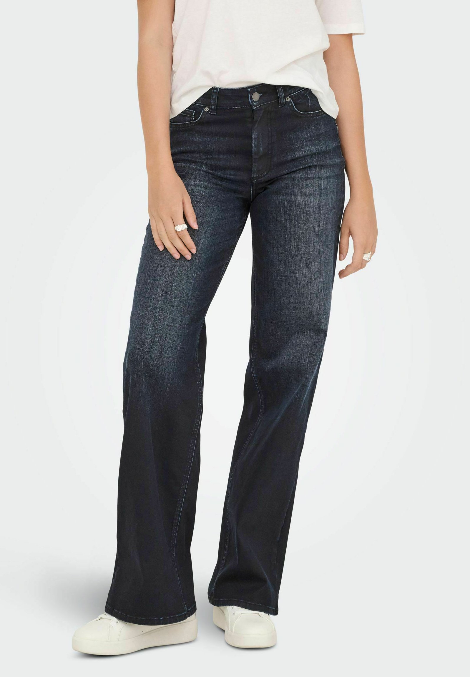 ONLY Dames Vrouwelijke Brede Pijpen Hoge Taille Brede Been Uitgesneden Jeans Onlmadison Hw Button Wide DNM Gen769Noos, blauw (medium blue denim), 25W / 30L