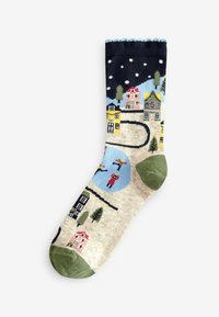 Next CHRISTMAS PATTERN 4 PACK.  REGULAR FIT - Strømper - scenic houses in snow