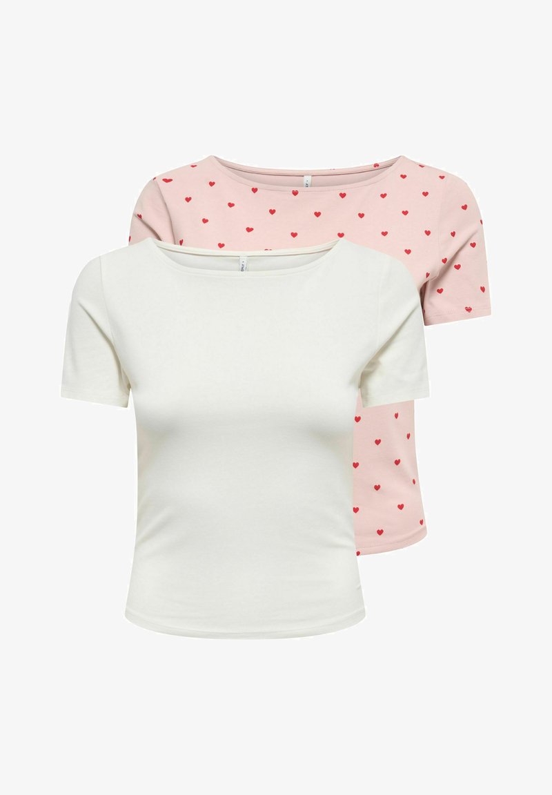 ONLY Tall T-SHIRT ONLSUSAN 2-PACK T-SHIRT - T-shirt imprimé - cloud dancer
