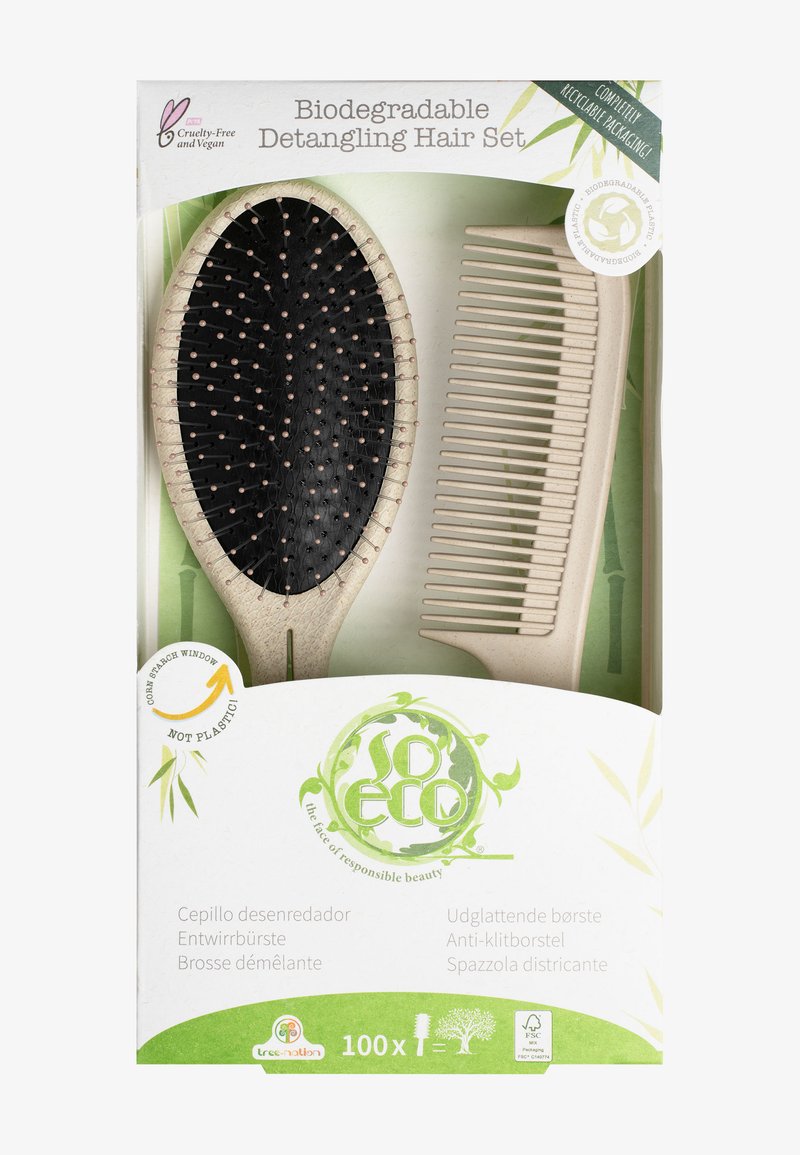 So Eco - SO ECO BIODEGRADABLE DETANGLING HAIR SET - Hårset - stone, Förstora