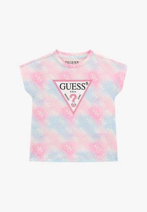 Guess ALLOVER - Apdrukāts T-krekls - mehrfarbe rose