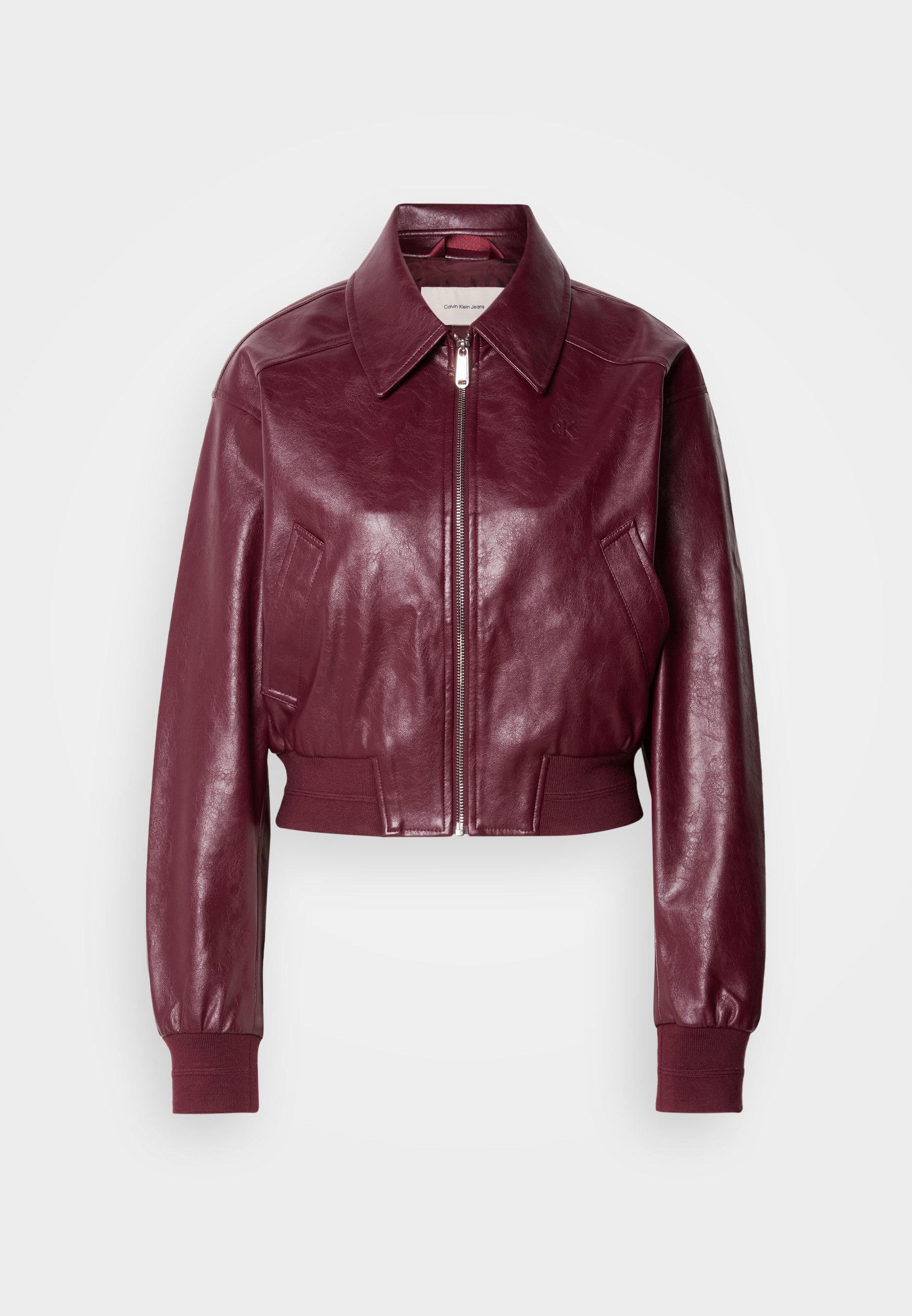 Calvin Klein Jeans CROPPED CRINKLE - Bomber bunda - deep rouge