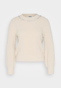 ONLY Petite ONLGAIDA LIFE O NECK - Strikkegenser - pumice stone melange