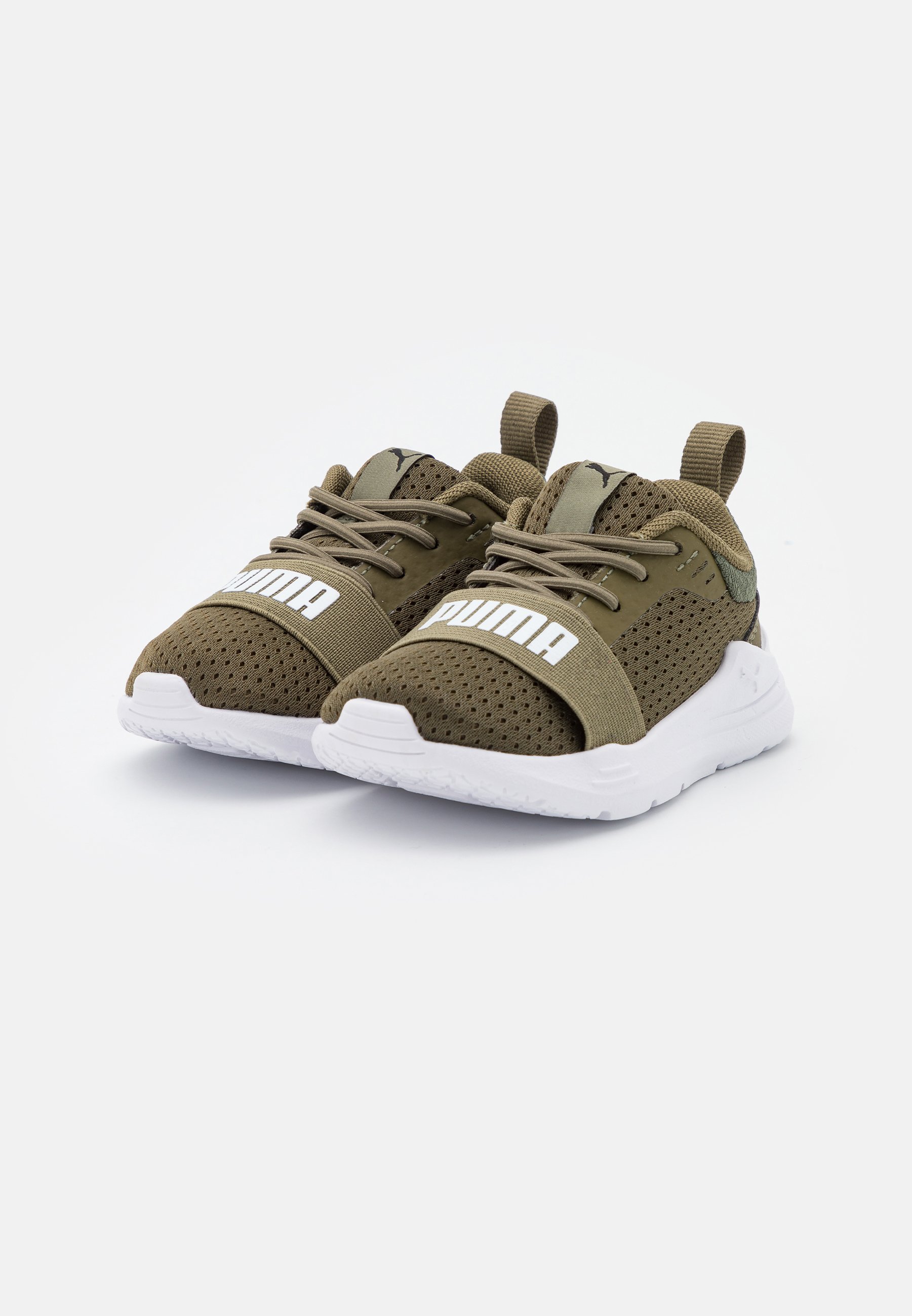 Puma WIRED RUN UNISEX - Neutralios pronacijos bėgimo bateliai - burnt  olive/white/tamsiai žalia - Zalando.lt