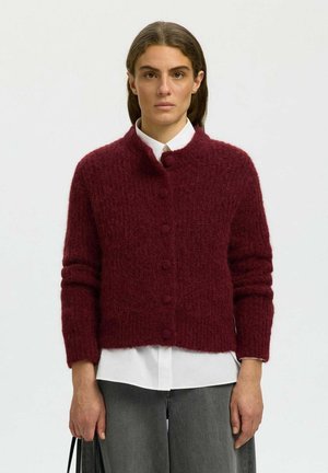 Selected KNITTED CARDIGAN ALPACA BLEND - Gilet - tawny port1