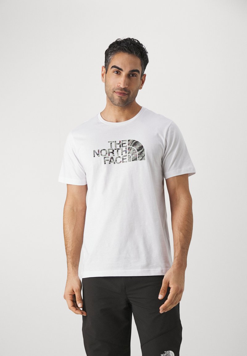 The North Face - EASY TEE - Marškinėliai su spaudiniu - white/black, Padidinti